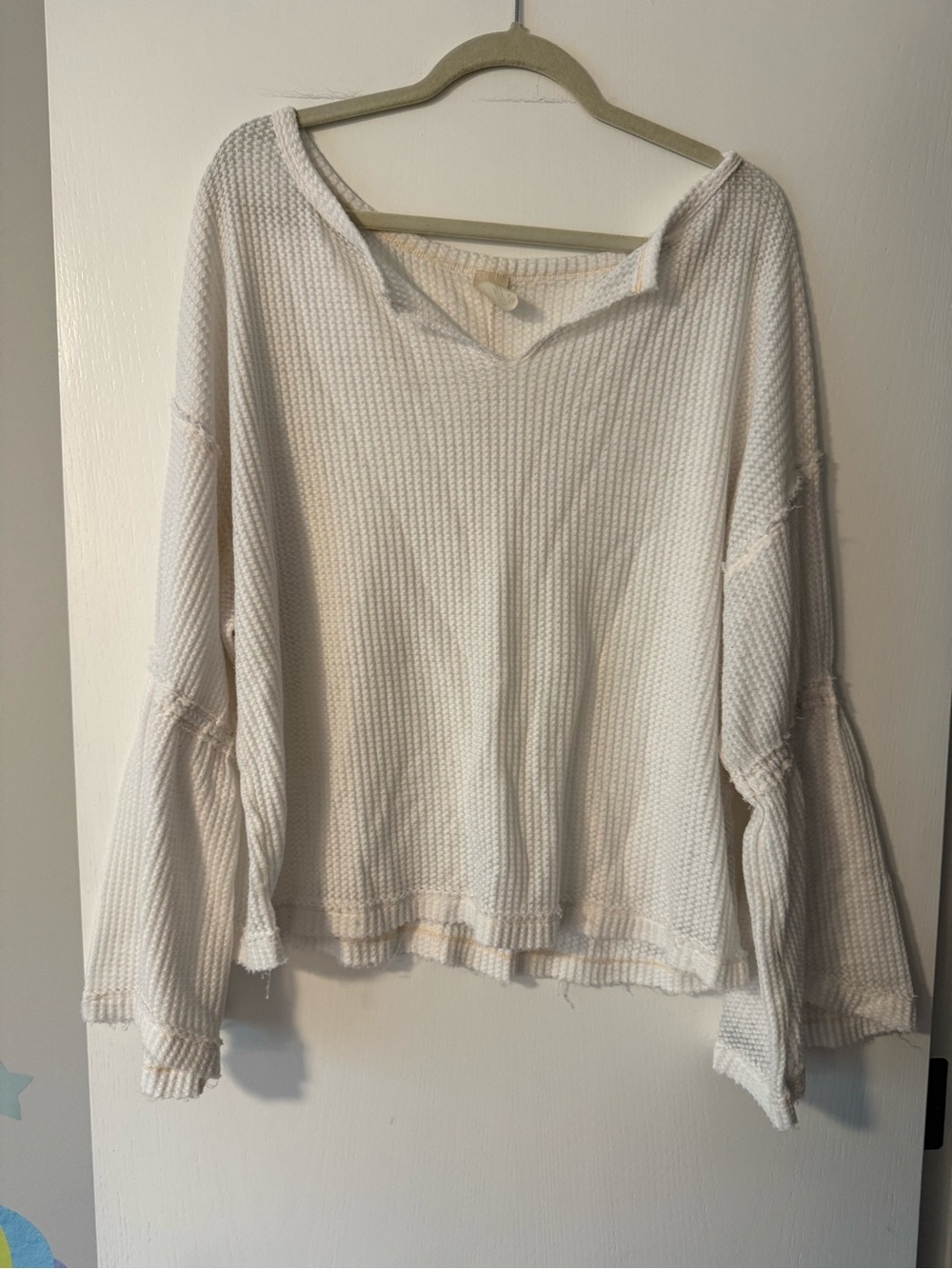 We The Free Waffle Knit V-Neck Pullover